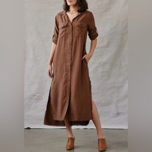 Bella Dahl Maxi Shirt Dress – Golden Topaz, Size XS, NWT with Minor Flaws